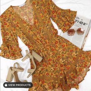 Vici Gold Floral Romper